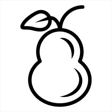 Pear line icon vector illustration isolated on white background Stock Illustration