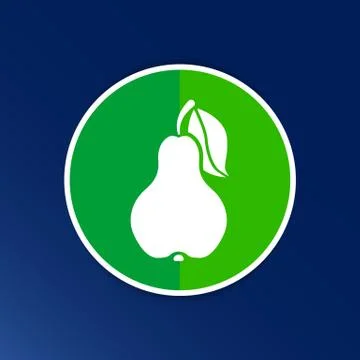 Pear logo fruit diet leaf dieting health food Stock Illustration