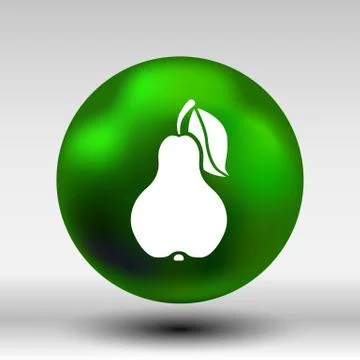 Pear logo fruit diet leaf dieting health food Illustrazione stock