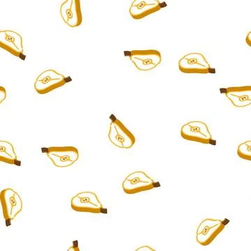 Pear one cut isometric icon seamless pattern Stock Illustration