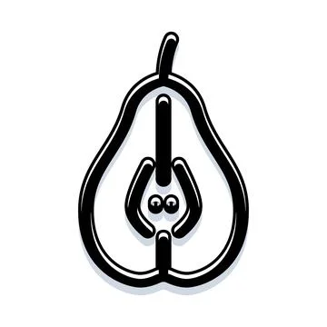 Pear outline icon creating power switch symbol イラスト素材