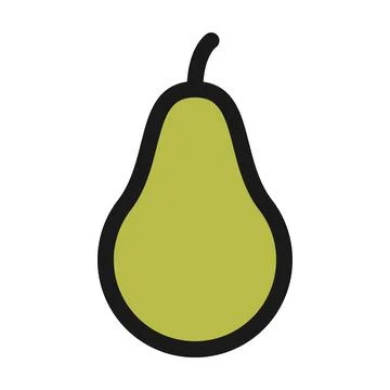 Pear outline icon. Editable stroke. Vector graphics Stock Illustration