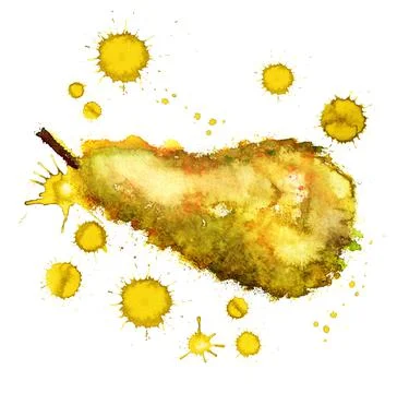 Pear with paint blots Stock Illustration
