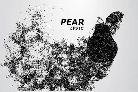 Pear particles. Pear consists of small circles and dots. Vector illustration. Stock Illustration