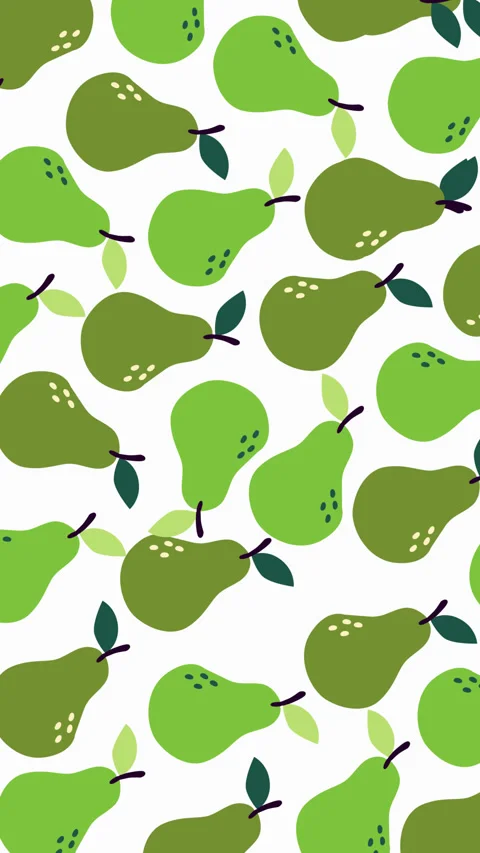 Pear Pattern Motion Graphic Background Green Fruit Seamless Animation Stock Footage 346501216