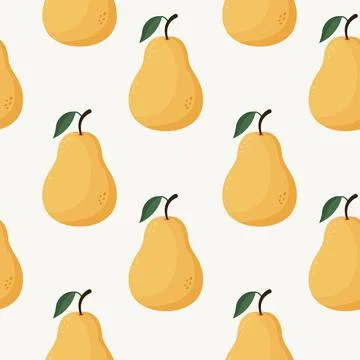 Pear pattern. Seamless print of fruit Stock Illustration
