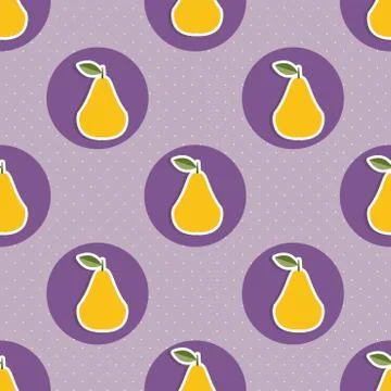 Pear pattern. seamless texture with ripe pears Stock Illustration