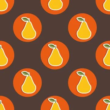 Pear pattern. seamless texture with ripe pears Stock Illustration
