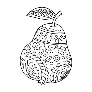 Pear with patterns Stock Illustration