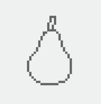 Pear pixel Icon, in the vector. EPS 8 format. Ilustración de archivo