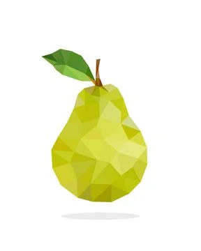 Pear polygon art image. vector illustration Stock Illustration