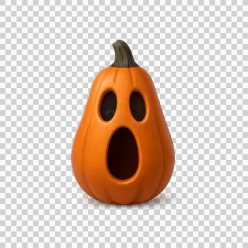 Pear Pumpkin Jack O Lantern Ghost Look Stock Illustration