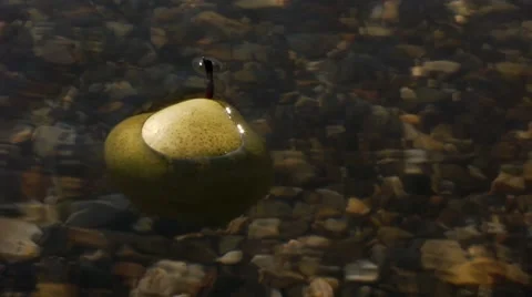 Pear in the river water 2 Stock Footage 42045705