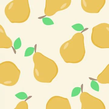 Pear seamless pattern. Fruit vector illustration. Illustrazione stock