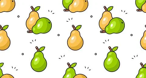 Pear seamless pattern Stock Illustration