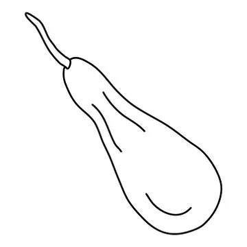 Pear shaped pumpkin in doodle style. Stock Illustration