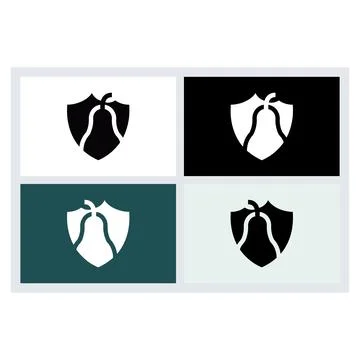 Pear Shield Logo Vector Concept Stock-Illustration