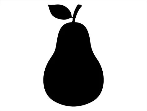 Pear silhouette vector art Stock Illustration
