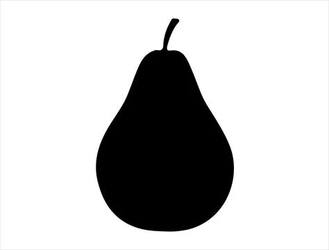 Pear silhouette vector art Stock Illustration