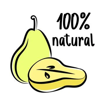 Pear sketch logo. Vector illustration. Stock Illustration