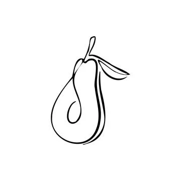 Pear sketch vector illustration Stock Illustration