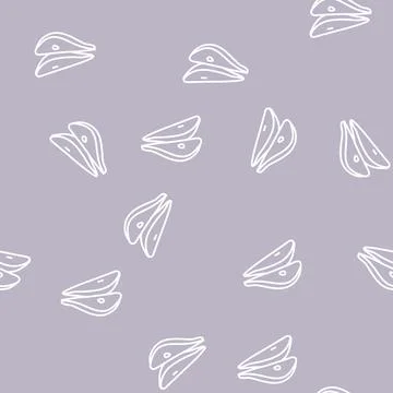 Pear slices line seamless pattern Stock Illustration