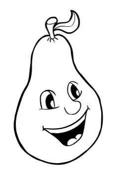 Pear with smile Stock Illustration