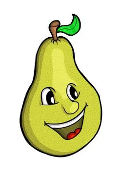 Pear with smile Stock Illustration