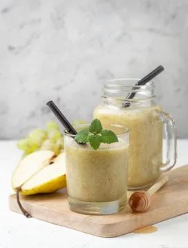 Pear smoothies Stock Photos