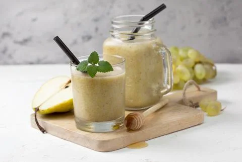 Pear smoothies Stock Photos