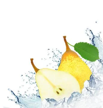 Pear splash Stock Photos