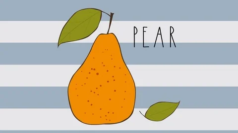 Pear on a striped animated background Stock Footage 116394271