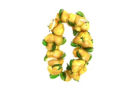 Pear symbols 0 on white background Stock Illustration