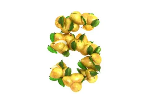 Pear symbols 5 on white background Stock Illustration