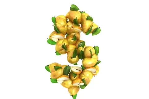 Pear symbols $ on white background Stock Illustration