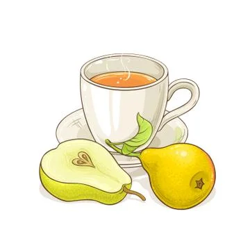 Pear tea illustration Illustrazione stock