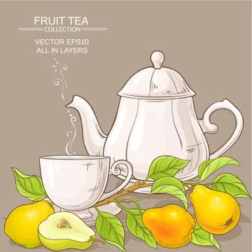 Pear tea vector illustration Stock Illustration