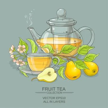 Pear tea vector illustration Stock Illustration