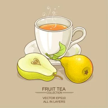 Pear tea vector illustration Illustrazione stock