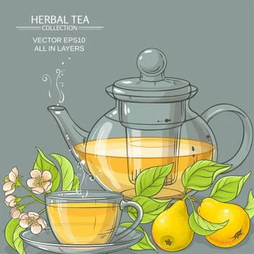 Pear tea vector illustration Stock Illustration