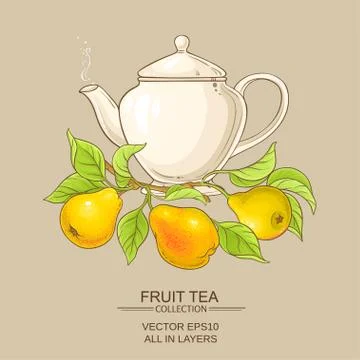 Pear tea vector illustration Stock Illustration