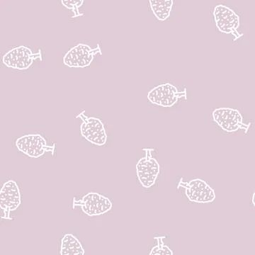 Pear tree line vector seamless pattern Illustrazione stock