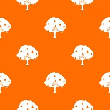 Pear tree with pears pattern seamless Illustrazione stock