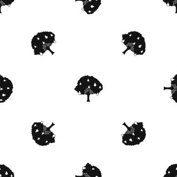 Pear tree with pears pattern seamless black Illustrazione stock