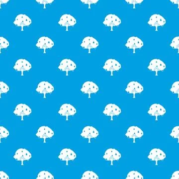Pear tree with pears pattern seamless blue Stock Illustration