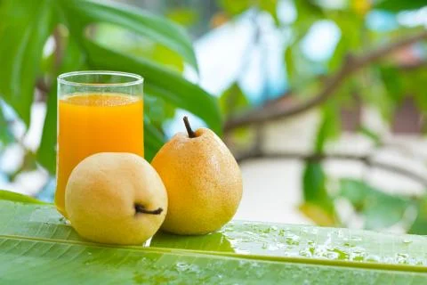 Pear tropic fruit summer refreshment smoothie Stock Photos