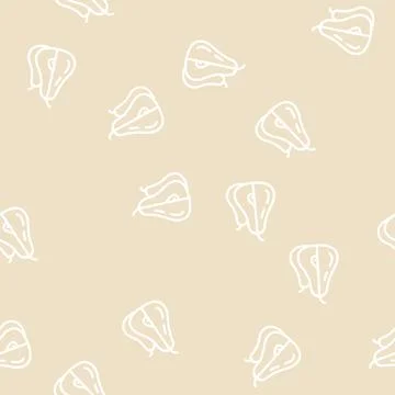 Pear two cut line vector seamless pattern Stock Illustration