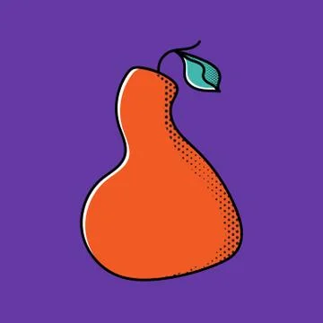 Pear vector. Cartoon pear isolated vector illustration for jam, juice package Stock Illustration