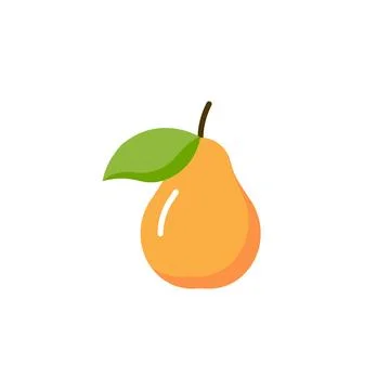 Pear vector illustration icon isolated, pear logo fruit symbol web shape icon. 스톡 일러스트