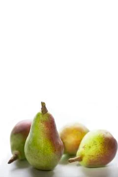 Pear vertical banner on a white background close-up. Stock Photos